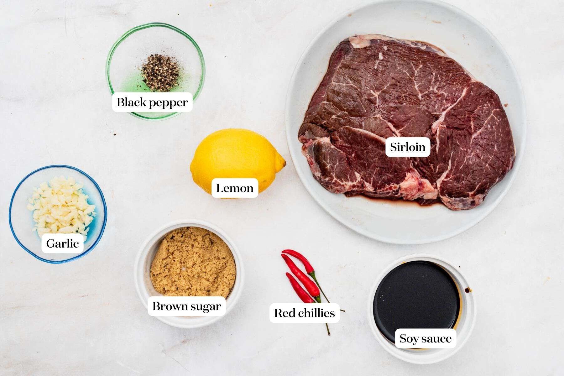 labeled ingredients of beef tapa.