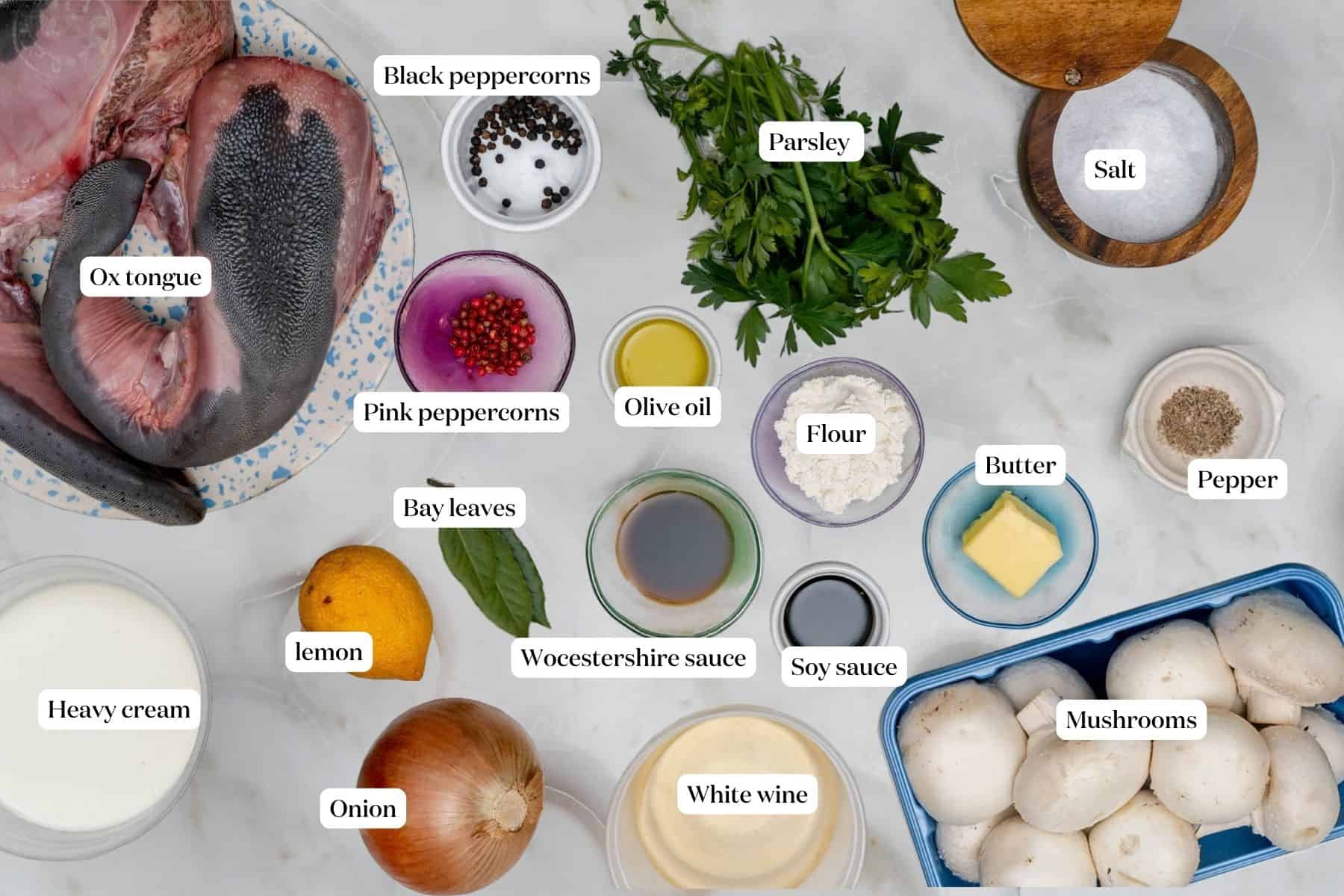 beef lengua labeled ingredients.